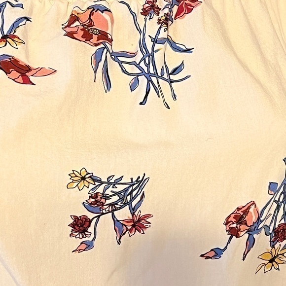 Sky and Sparrow Cream White Floral Crop Top Blouse Small - Picture 3 of 9